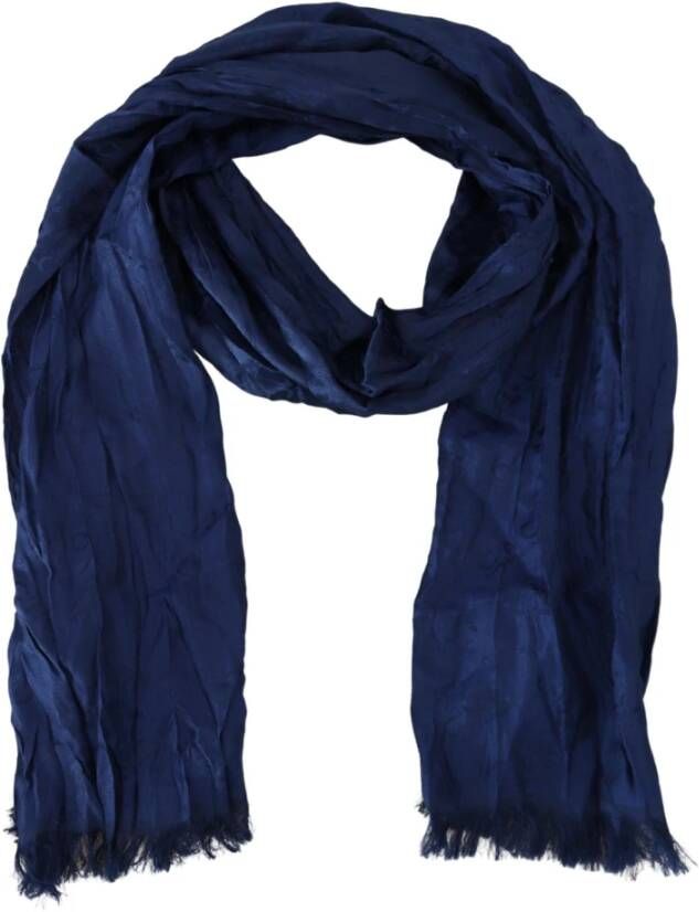 Costume National Chique Blauwe Zijden Franje Sjaal Multicolor Dames