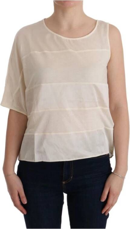 Costume National Mouwloze Modal Top Elevated Basics Beige Dames