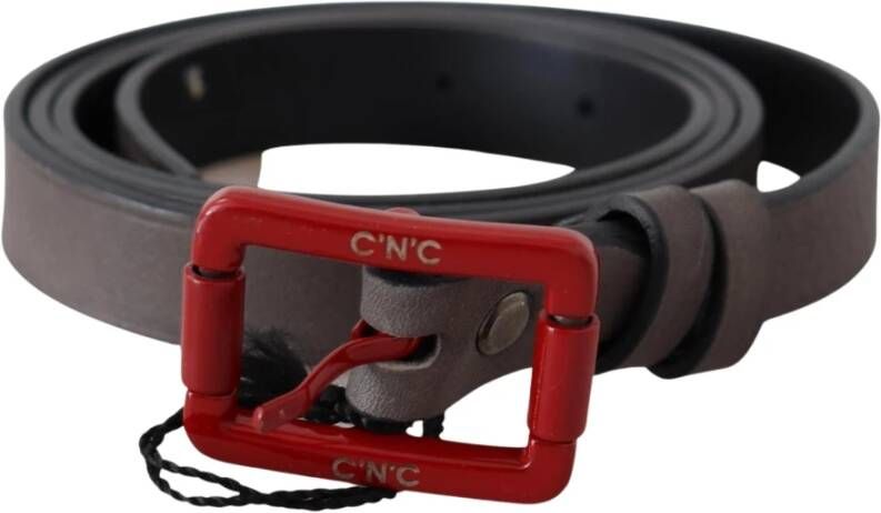 Costume National Bruin Leren Riem met Rood-tone Hardware Bruin Dames