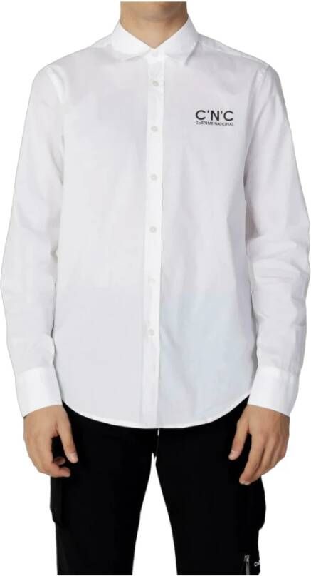 Costume National Herenformeel overhemd met lange mouwen in het wit White Heren