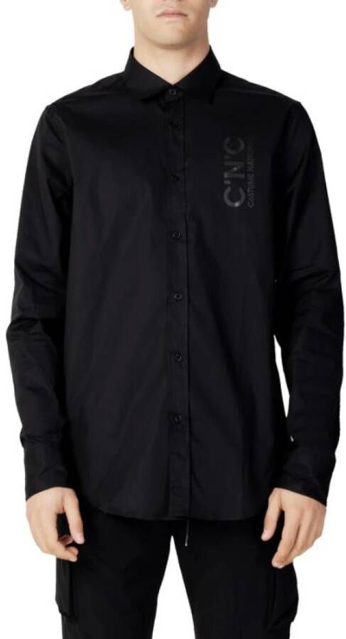 Costume National Herenoverhemd Zwart Klassieke Kraag Herfst Winter Black Heren