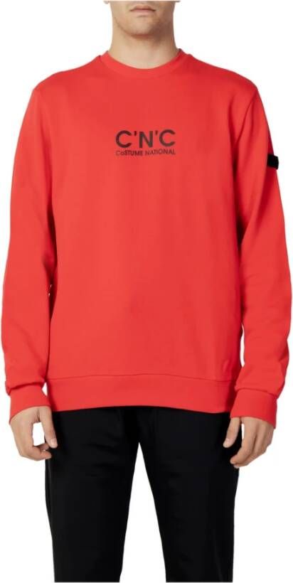 Costume National Rode Print Lange Mouw Sweatshirt Red Heren