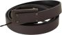 Costume National Dark Brown Leather Logo Buckle Belt Bruin Heren - Thumbnail 1