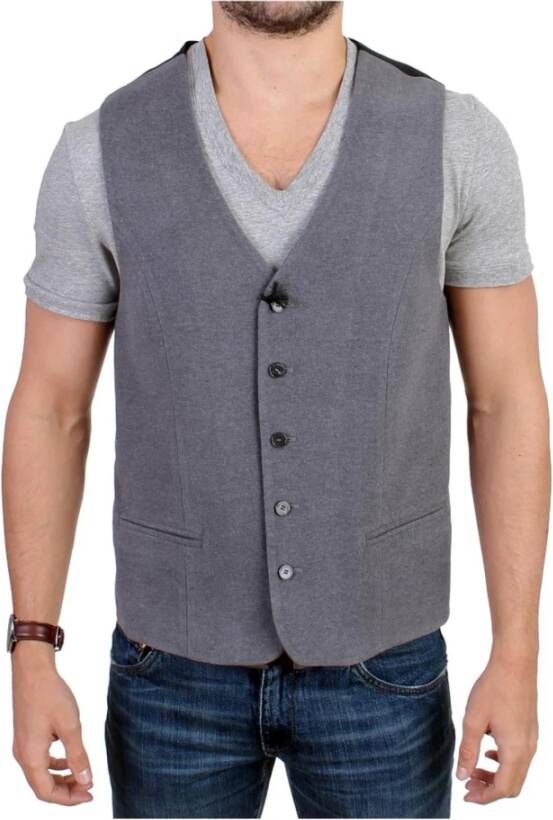 Costume National Grijze Casual Vest Italiaanse Elegantie Gray Heren