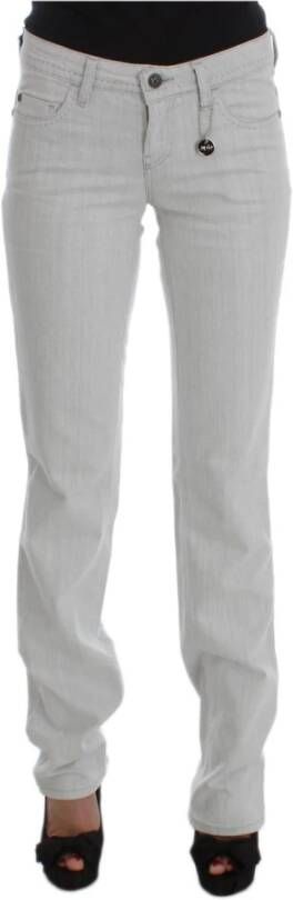 Costume National Gray Cotton Slim Fit Bootcut Jeans Grijs Dames