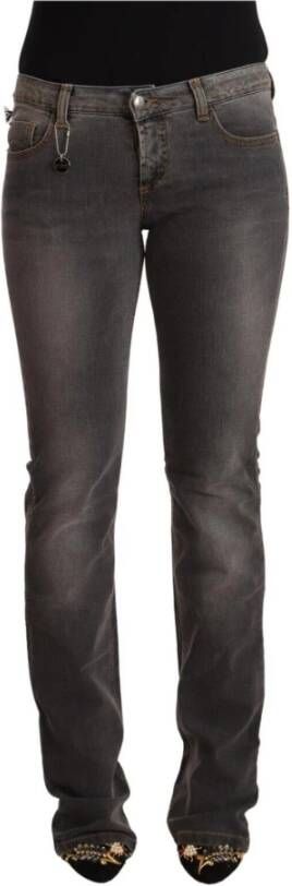Costume National Grijze Gewassen Lage Taille Rechte Denim Jeans Gray Dames