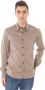 Costume National Groen Overhemd Italiaanse Kraag Lange Mouwen Brown Heren - Thumbnail 1