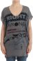 Costume National Grijze V-hals Lang T-shirt met Motief Print Grijs Dames - Thumbnail 1