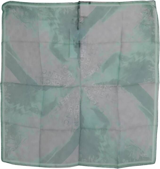 Costume National Groene Zijden Sjaal met Logo Details Green Dames