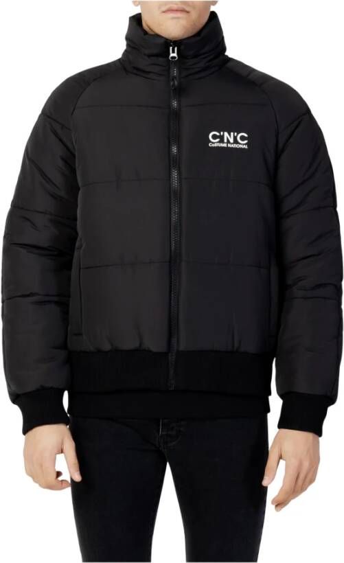 Costume National Zwarte Katoenen Zip-Up Jas met Zijzakken Black Heren