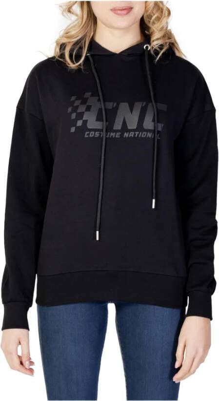 Costume National Zwarte hoodie met veters Black Dames