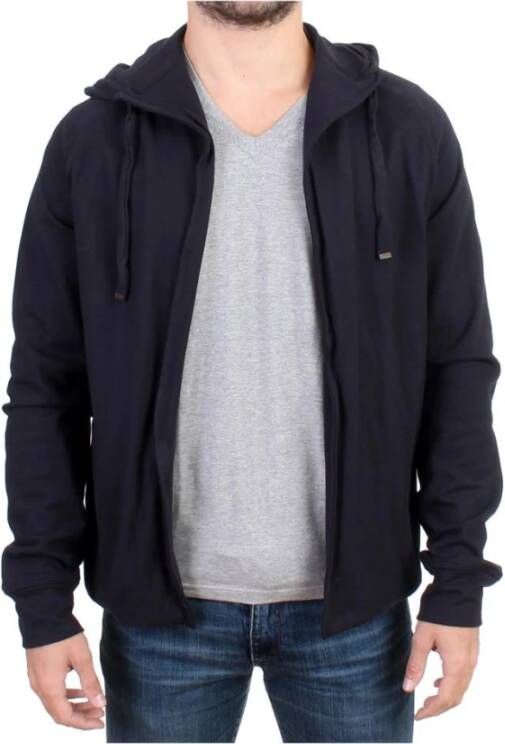 Costume National Katoenen trui met capuchon Blauw Heren