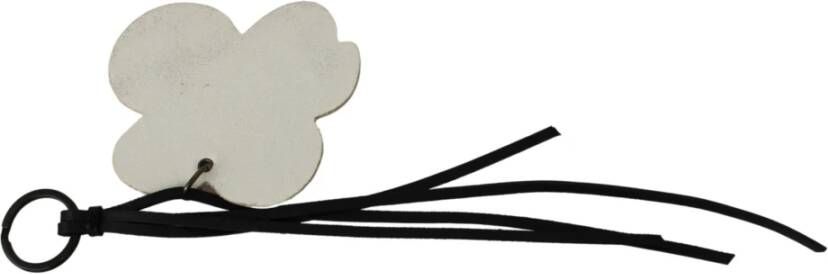 Costume National Kostuumationaal wit lederen vlinder Logo Keyring CNC Keychain White Dames