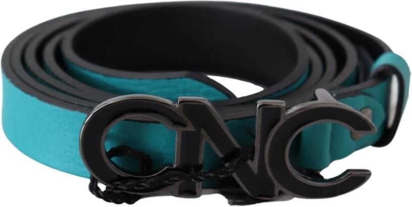Costume National Lederen logo gesp gordel Blauw Heren