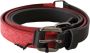 Costume National Lederen zilveren logo gesp taille riem Rood Heren - Thumbnail 1