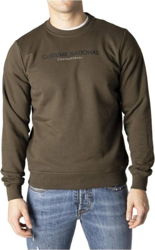 Costume National Heren Bruine Print Sweatshirt Brown Heren