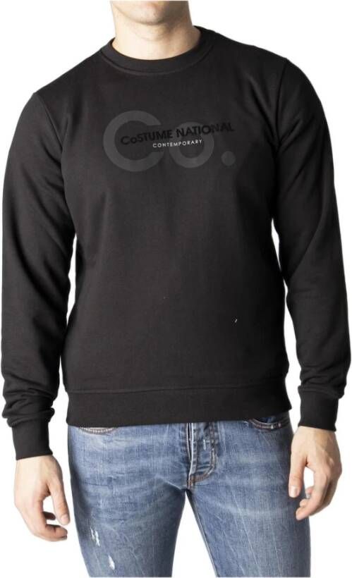 Costume National Heren Zwart Print Sweatshirt Black Heren