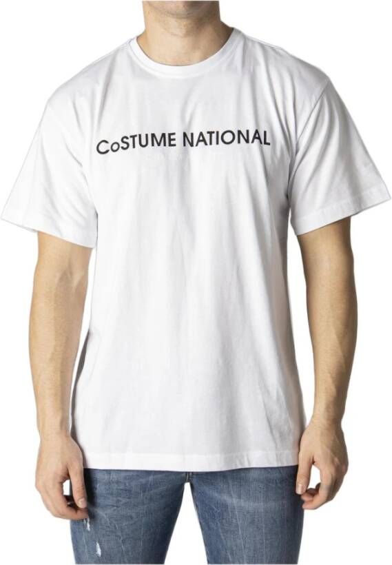 Costume National Heren Bedrukt T-shirt White Heren