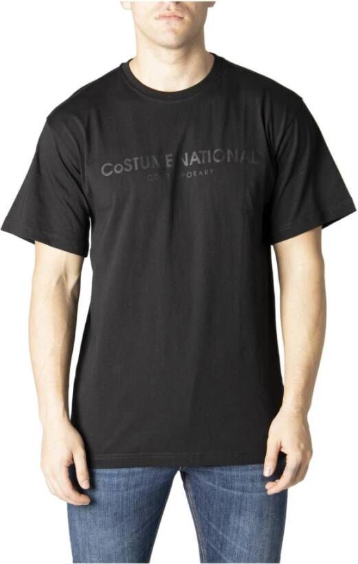 Costume National Zwarte Effen Korte Mouw T-shirt Black Heren