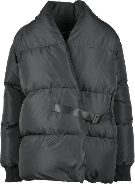 Costume National Moderne Zwarte Gewatteerde Jas Black Dames