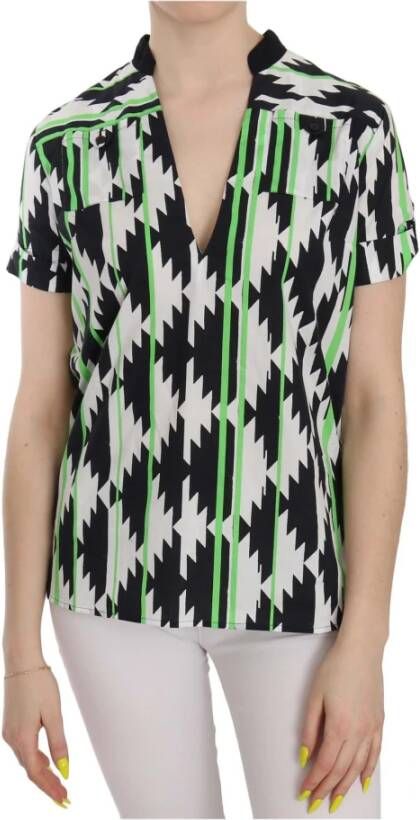 Costume National Glam Kortemouw Top met Diepe Halslijn Multicolor Dames