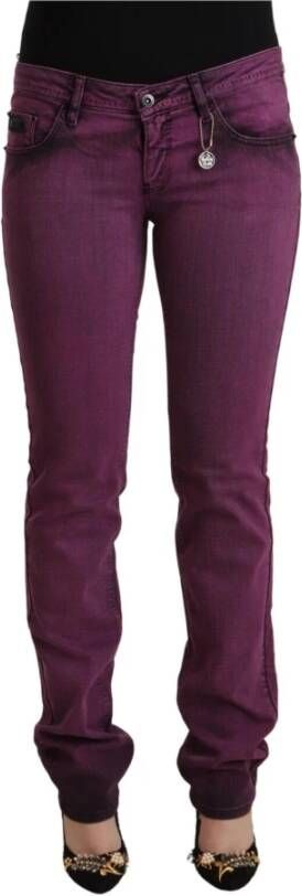 Costume National Purple Cotton Stretch Slim Fit Denim Jeans Purple Dames