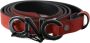 Costume National Red Black Leather Black Logo Buckle Blood Belt Rood Dames - Thumbnail 1