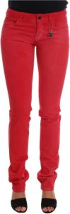 Costume National Red Cotton Stretch Slim Jeans Rood Dames