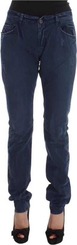 Costume National Regular Fit Blauwe Jeans met Rits en Knoopsluiting Blauw Dames