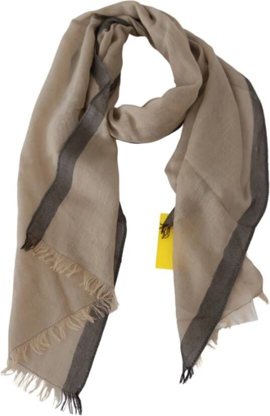 Costume National Beige Katoenen Shawl Sjaal Vrouwen 100% Authentiek Gemaakt in Italië Beige Dames