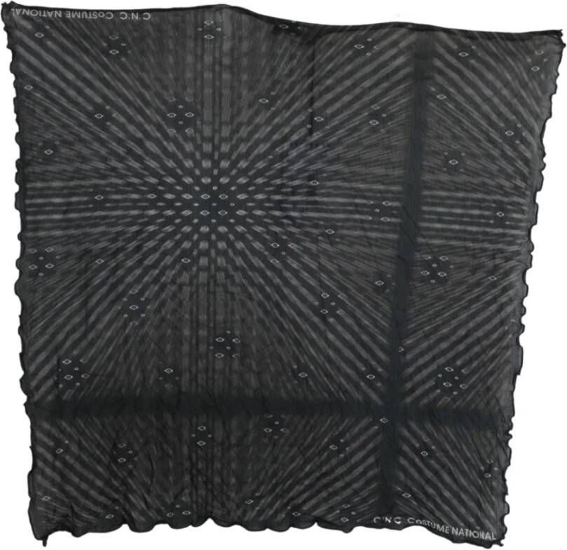Costume National Elegante zwarte gestreepte heren viscose sjaal Black Unisex