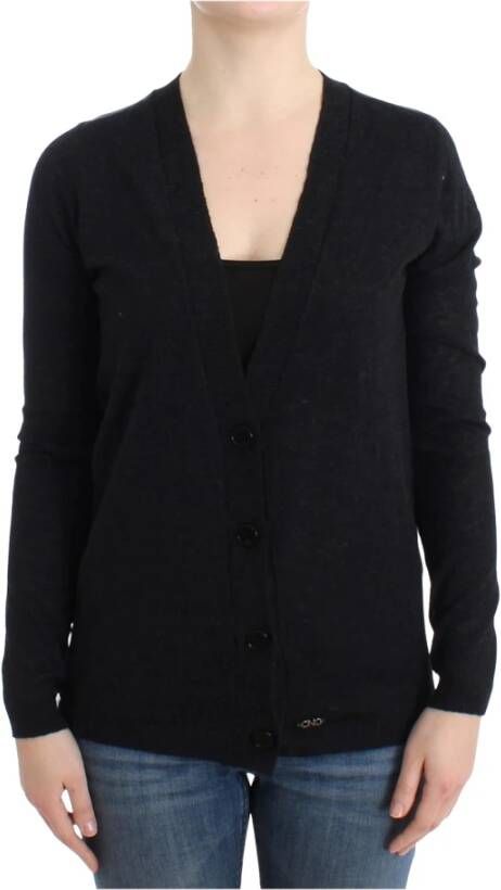 Costume National Elegante Lichtgewicht Gebreide Vest met Diepe V-Hals Gray Dames