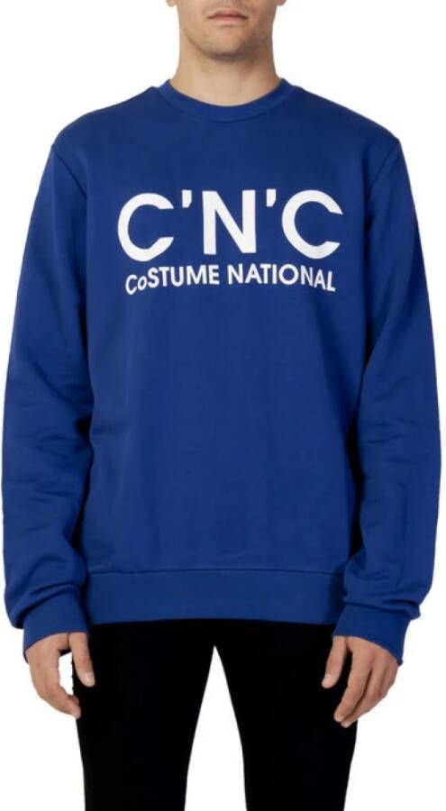 Costume National Stijlvolle Heren Blauwe Sweatshirt met Uniek Printpatroon Blue Heren