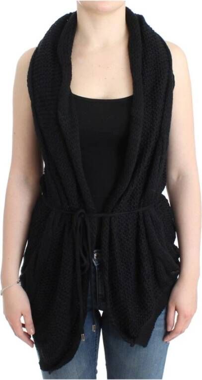 Costume National Zwarte Mouwloze Gebreide Vest Black Dames