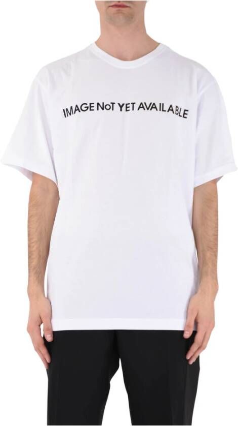 Costume National T-shirt met katoenlogo White Heren