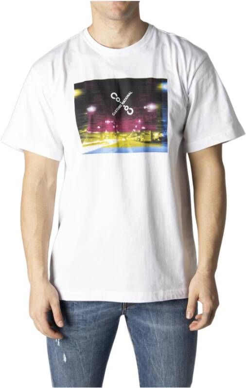 Costume National Heren Bedrukt Katoenen T-shirt White Heren