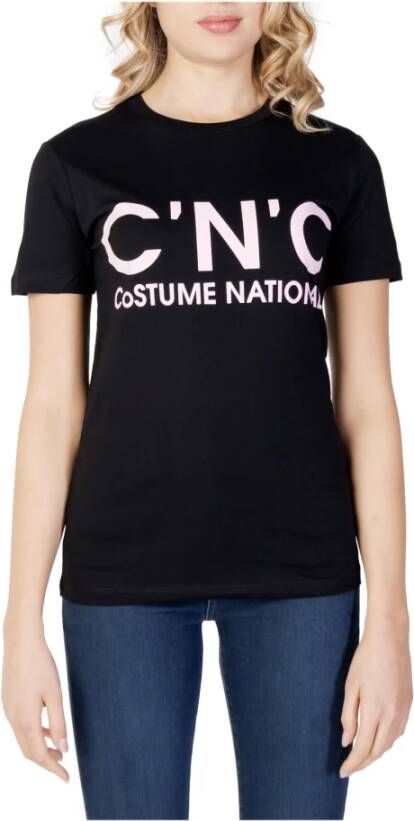 Costume National Dames Print T-shirt Black Dames