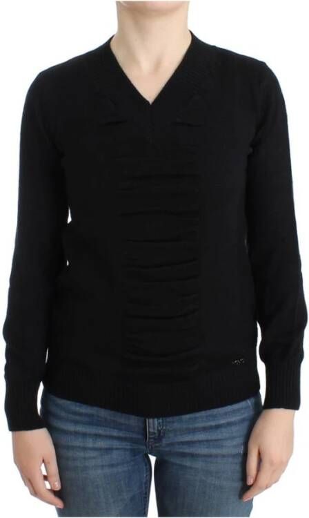 Costume National V-hals wollen trui Zwart Dames