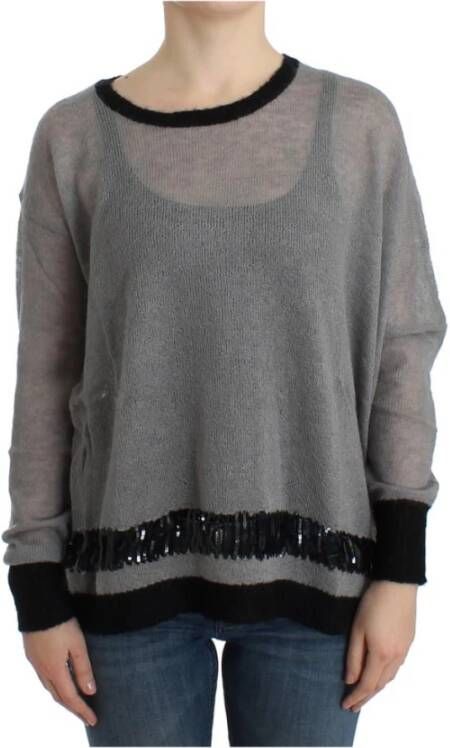 Costume National verfraaide asymmetrische trui Grijs Dames