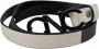 Costume National White Black Leather Letter Logo Buckle Belt Wit Dames - Thumbnail 1