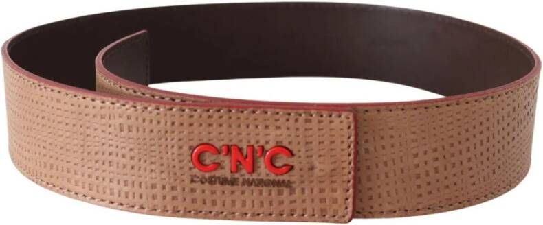 Costume National White Leather Logo Fashion Waist Belt Beige Heren