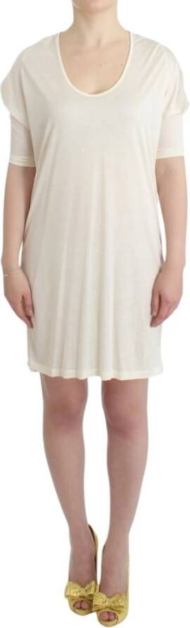 Costume National Elegante Witte Modal Jurk Boven Knie White Dames