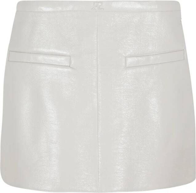 Courrèges A-Lijn Vinyl Mini Rok White Dames