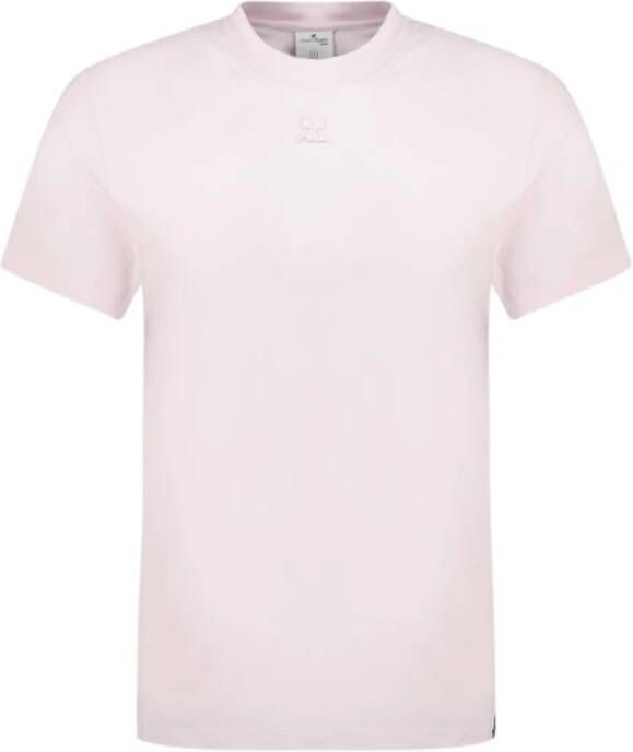 Courrèges AC Straight T-Shirt Katoen Poederroze Roze Dames