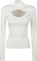 Courrèges Cirkel Mockneck Rib Gebreide Trui White Dames - Thumbnail 1