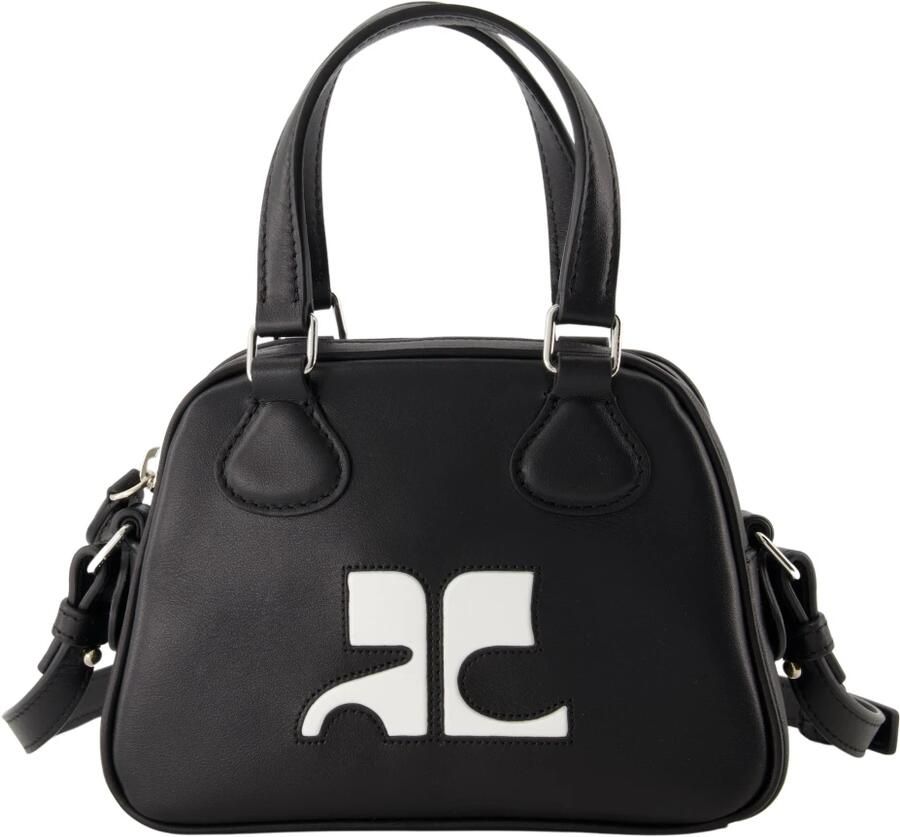 Courrèges Crossbody bags Reedition Mini Bowling Bag Leather Black in zwart - Foto 4