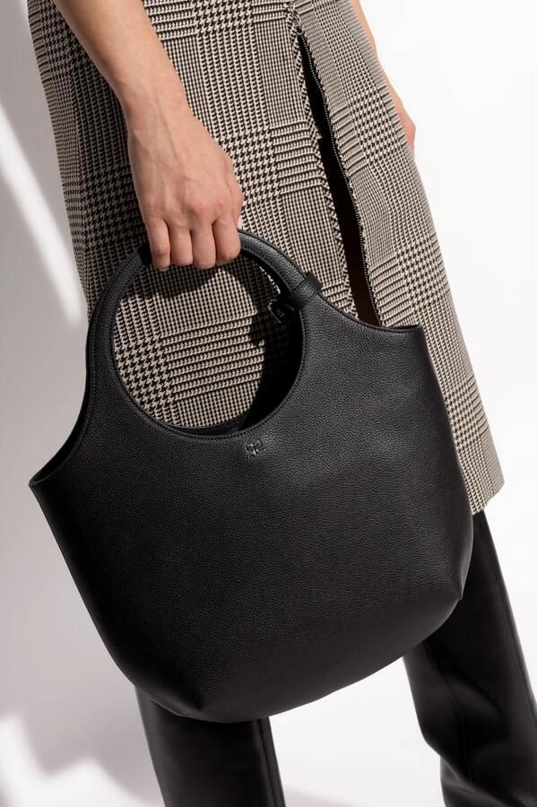Courrèges Hobo bags Medium Holy Shoulder Bag Leather Black in zwart - Foto 5