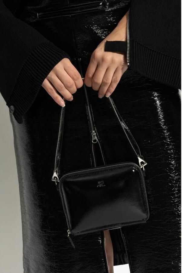 Courrèges Hobo bags Cloud Chained Naplack Purse Leather Black in zwart - Foto 3