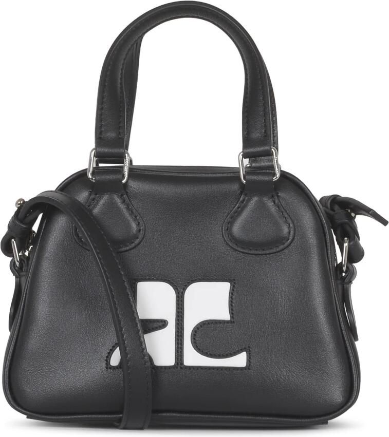 Courrèges Crossbody bags Reedition Mini Bowling Bag Leather Black in zwart