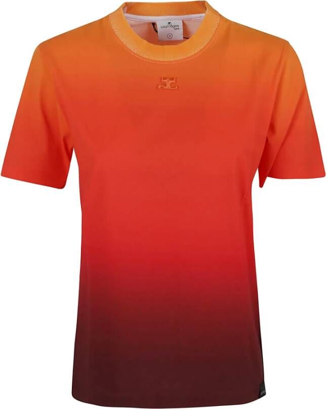 Courrèges Gradient Sunset T-Shirt Oranje Dames